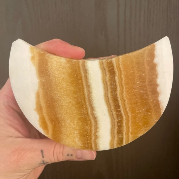 Creamsicle Orange Calcite with custom stand - Picture 4 of 5